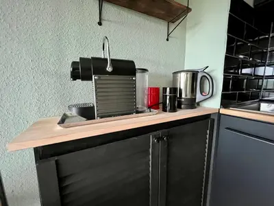 Küche/Küchenzeile in der Unterkunft #2 Studioapartment mit Loreleyblick direkt an der schönsten Etappe des Rheinsteigs