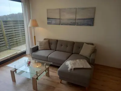 Ein Sitzbereich in der Unterkunft Ferienwohnung Sophia