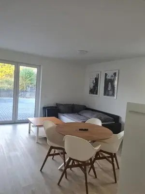 Ein Sitzbereich in der Unterkunft Ferienwohnung Bella