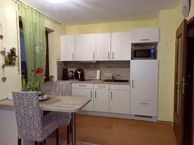 Küche/Küchenzeile in der Unterkunft Ferienwohnung Lastro