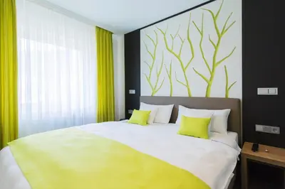 Ein Bett oder Betten in einem Zimmer der Unterkunft Ferienwohnung Burgblick