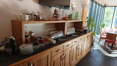 Küche/Küchenzeile in der Unterkunft Weingut Lehnert-Veit Gutshotel