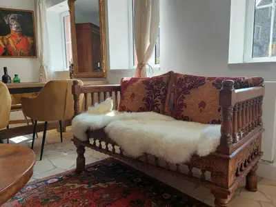 Ein Sitzbereich in der Unterkunft Romantisches Ferienhaus in Moselnähe