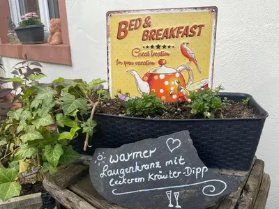 Ein Garten an der Unterkunft Weingut und Gästezimmer Jörg Thul