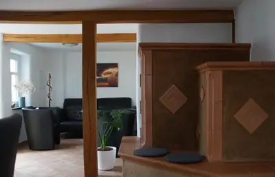 Ein Sitzbereich in der Unterkunft Ferienhaus Beller Gehaichnis