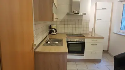 Küche/Küchenzeile in der Unterkunft Im Beilsteiner Mühlental