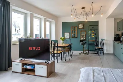 Küche/Küchenzeile in der Unterkunft Altstadtjuwel mit Loft Charme - Netflix