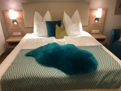 Ein Bett oder Betten in einem Zimmer der Unterkunft Weingut Bastian