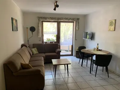 Ein Sitzbereich in der Unterkunft Ferienhaus Lönartz-Thielmann