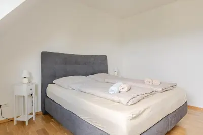 Ein Bett oder Betten in einem Zimmer der Unterkunft Ferienhaus mit schöner Aussicht