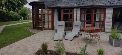 Ein Garten an der Unterkunft Fichtennest