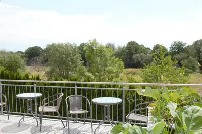 Ein Balkon oder eine Terrasse in der Unterkunft Zum süßen Stollen