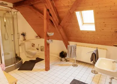 Ein Badezimmer in der Unterkunft Ferienwohnung im Landhausstil