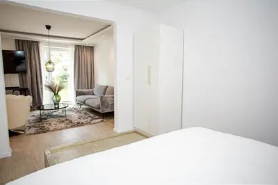 Ein Bett oder Betten in einem Zimmer der Unterkunft Luxus Ferienwohnung 