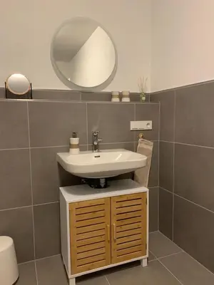 Ein Badezimmer in der Unterkunft Ferienwohnung Schöne Aussicht in Simmertal