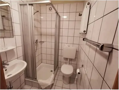 Ein Badezimmer in der Unterkunft Gasthaus Üdersdorf