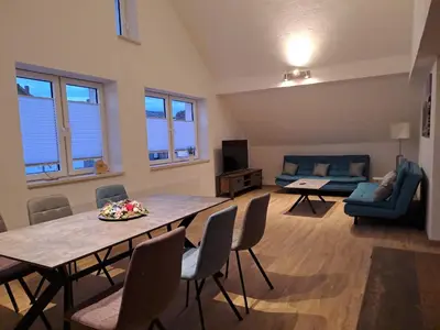 Ein Sitzbereich in der Unterkunft Ferienwohnung Natalie