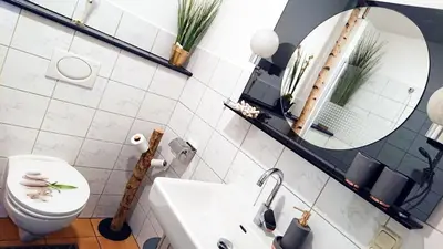Ein Badezimmer in der Unterkunft Ferienwohnung Haus Schöneck