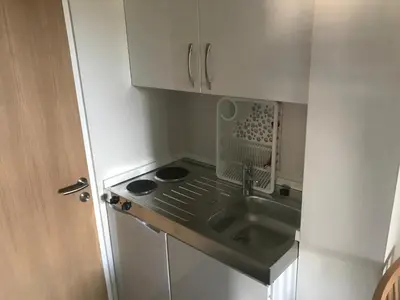 Küche/Küchenzeile in der Unterkunft Im alten Büro