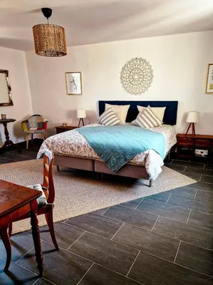 Ein Bett oder Betten in einem Zimmer der Unterkunft Ferienhaus 