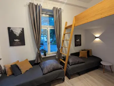 Ein Sitzbereich in der Unterkunft Schönes Apartment am Rhein - Zentral 1