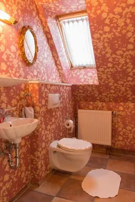 Ein Badezimmer in der Unterkunft Ferienwohnung Burg Eltz