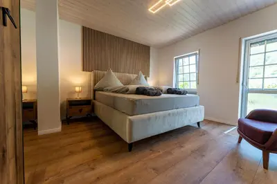 Ein Sitzbereich in der Unterkunft Moselresidenz Bellevue Alf Apartment Arrastal