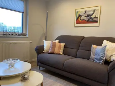 Ein Sitzbereich in der Unterkunft Kleine Auszeit, schöne Ferienwohnung