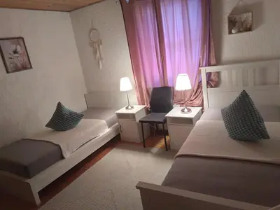 Ein Bett oder Betten in einem Zimmer der Unterkunft 100 Stufen über dem Rhein
