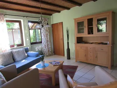 Ein Sitzbereich in der Unterkunft Ferienhaus an der Austwies