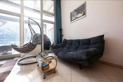 Ein Sitzbereich in der Unterkunft Penthouse mit Moselblick
