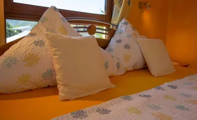 Ein Bett oder Betten in einem Zimmer der Unterkunft Wein- und Gästehaus Michels