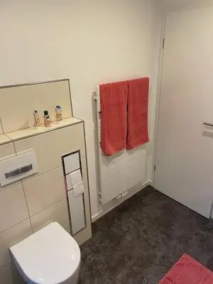 Ein Badezimmer in der Unterkunft Ferienwohnung Traumschleife Klettersteig