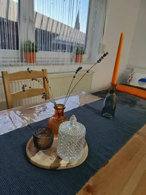 Ein Sitzbereich in der Unterkunft Ferienwohnung Neli am Rhein