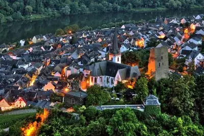 Ein allgemeiner Blick auf Klotten oder ein Stadtblick von der Pension aus