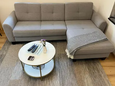 Ein Sitzbereich in der Unterkunft Ferienwohnung Nimstal