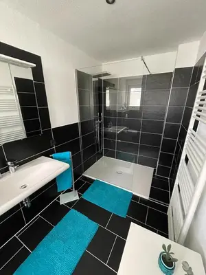 Ein Badezimmer in der Unterkunft Ferienwohnung Klatschmohn