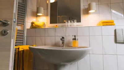 Ein Badezimmer in der Unterkunft Eifel17 - Die Ferienwohnung