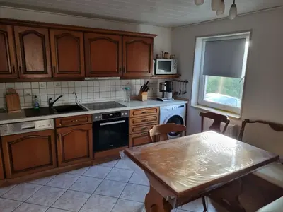 Küche/Küchenzeile in der Unterkunft Ferienwohnung auf Kampen