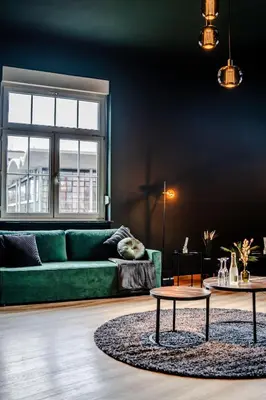 Ein Sitzbereich in der Unterkunft LLR Design Apartment - Emerald Green im Zentrum von Koblenz