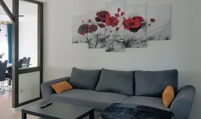 Ein Sitzbereich in der Unterkunft Ferienhaus Blick zur Ahr