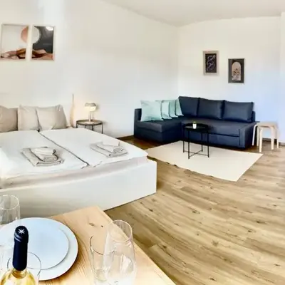Stylisches Studio Apartment mit Balkon und privatem Stellplatz für bis zu 4 Personen nur wenige Minuten von der Innenstadt & Mosel entfernt