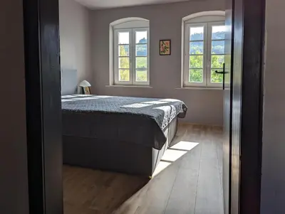 Ein Bett oder Betten in einem Zimmer der Unterkunft Ferienhaus MaLu Zell