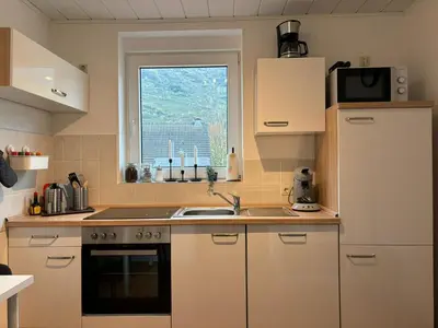 Küche/Küchenzeile in der Unterkunft Ferienwohnung am Waldrand