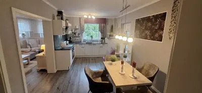 Küche/Küchenzeile in der Unterkunft Moselburgblick