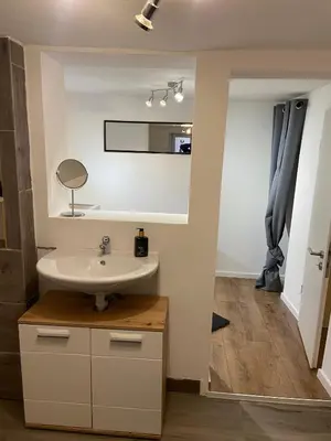 Ein Badezimmer in der Unterkunft Dhrontalstube