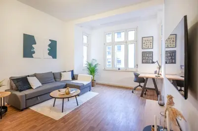 Ein Sitzbereich in der Unterkunft Südstadt-Oase 1 Komfort mit 2 SZ und Balkon