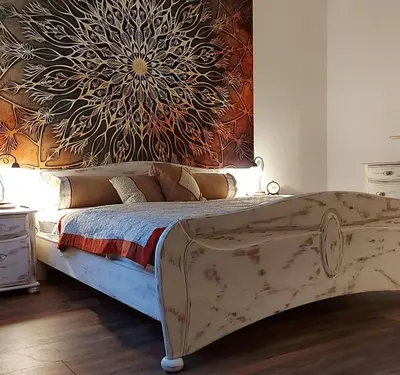 Ein Bett oder Betten in einem Zimmer der Unterkunft Haus Rheinglück 
