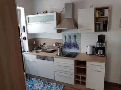 Küche/Küchenzeile in der Unterkunft Haus Rheinglück 