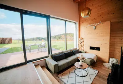 Ein Sitzbereich in der Unterkunft Relax Lodge (Eifel)